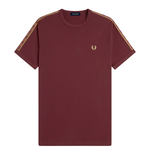 Fred Perry T-shirts Rouge - T-shirt col rond avec bande de sport contrastante - L - Ref 56 €
